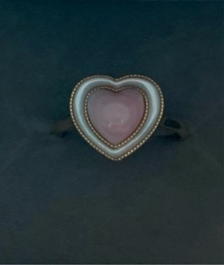 Anillo Corazón Plata y Concha Natural Rosa