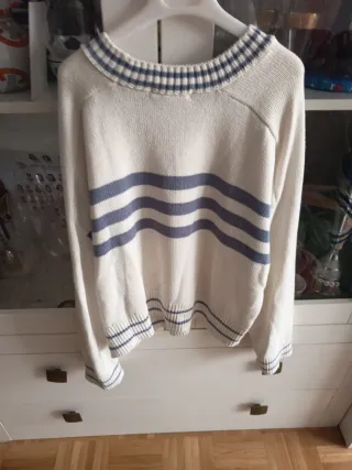 Jersey de punto con rayas azules