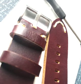 Correa de cuero burdeos 20mm