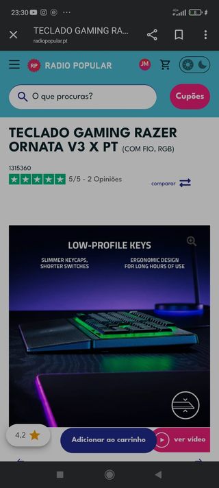Teclado Razer Ornata V3 PT
