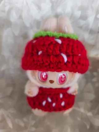 Disfraz fresa para Labubu