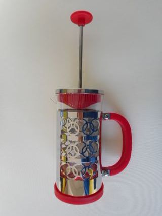 Caffettiera Francese Rossa e Argento