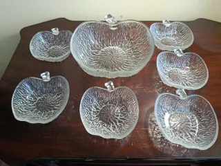 Set 7 ciotole vetro mela vintage