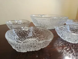 Set 7 ciotole vetro mela vintage