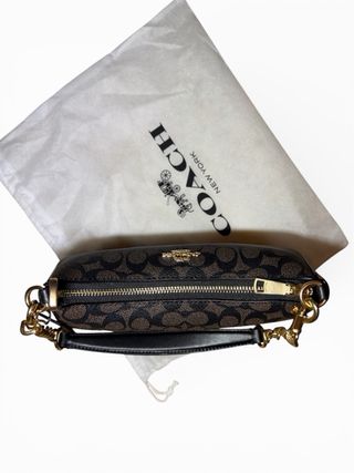 Bolso Coach Signature Canvas Negro Marrón