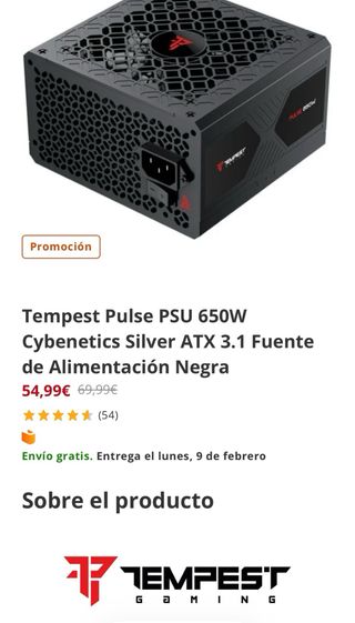 Fuente Alimentación Tempest Pulse 650W