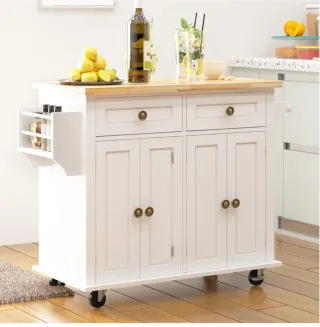 Mesa auxiliar cocina plegable con ruedas