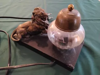 Lampada Ventennio Bronzo e Vetro