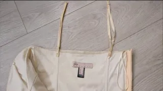 Mango Talla XS-S Vestido escote corazón nude