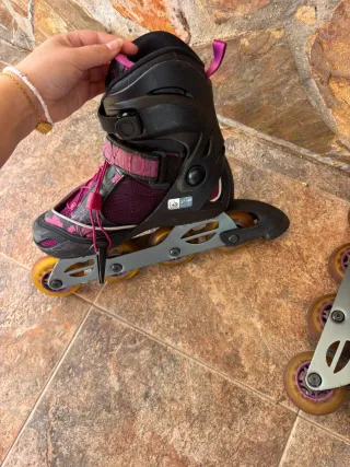Patines en línea Oxelo rosas y negros