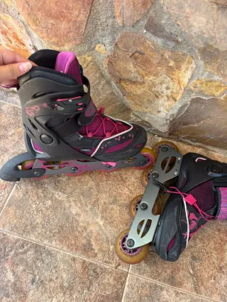 Patines en línea Oxelo rosas y negros