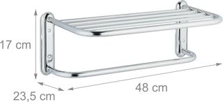 Relaxdays Toallero Pared con Balda, Soporte Toalla