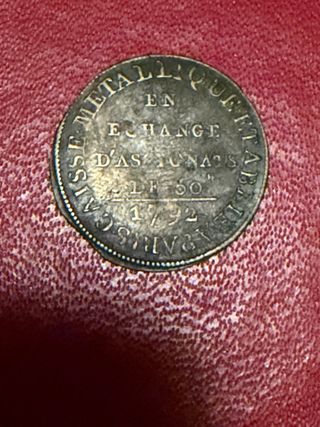 18 dineros 1792 francia “Moneron”