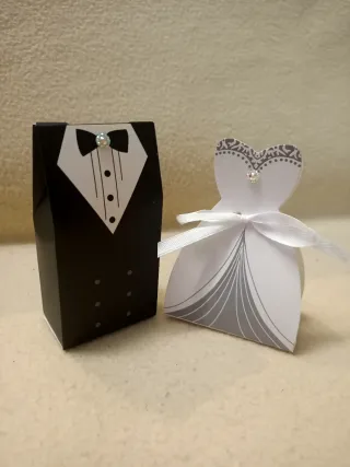 Portaconfetti bomboniere sposo&sposa punto luce