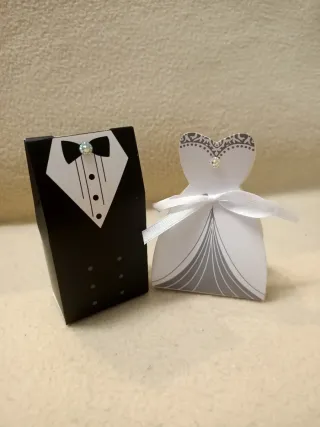 Portaconfetti bomboniere sposo&sposa punto luce