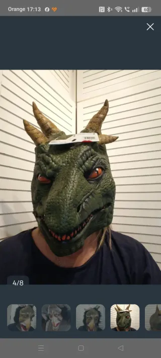 Máscaras de goma con pelo Carnaval  nuevas