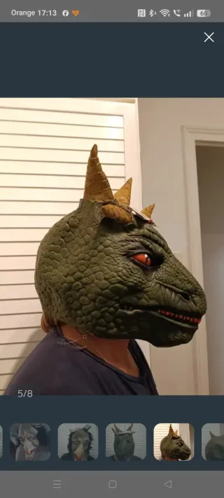 Máscaras de goma con pelo Carnaval  nuevas