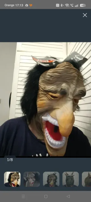 Máscaras de goma con pelo Carnaval  nuevas
