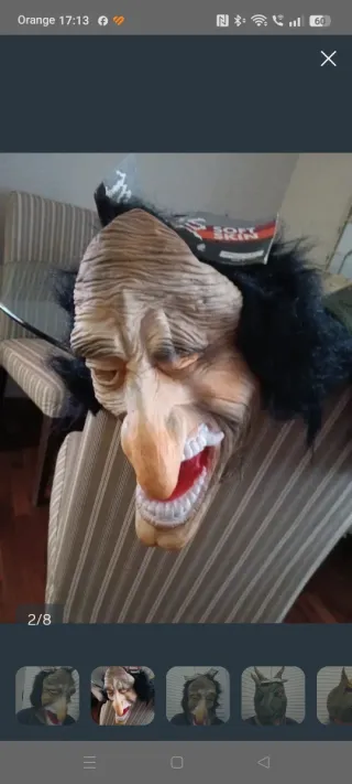 Máscaras de goma con pelo Carnaval  nuevas