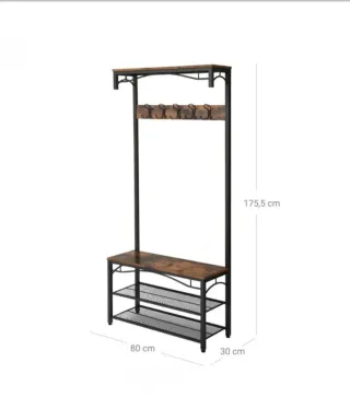 Perchero de pie con zapatero