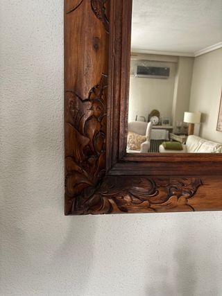 Espejo Madera Maciza Tallada