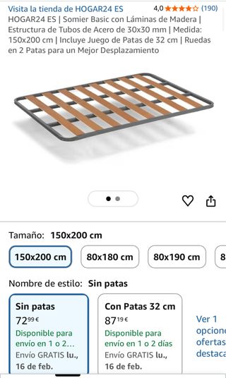 Somier 150x200 cm NUEVO