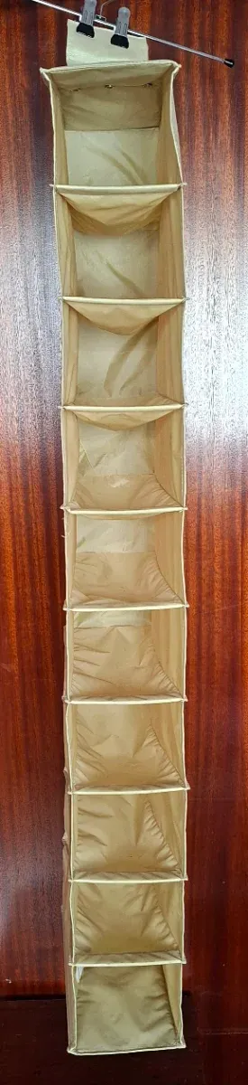 Zapatera Colgante Plegable 10 Pares Beige