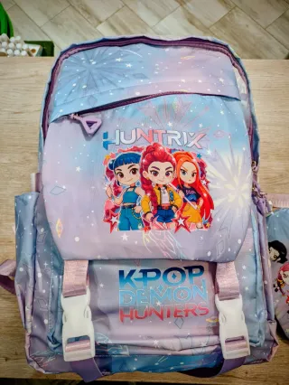 Mochila, Lonchera y Lapicero Kpop lila