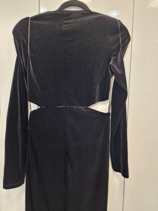 Vestido Terciopelo Largo Cut Out Negro