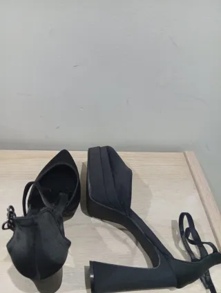 Sandalias tacón plataforma negras T39