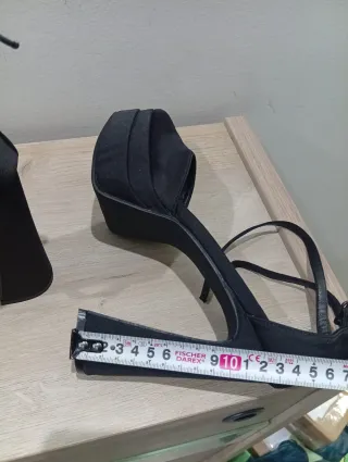 Sandalias tacón plataforma negras T39