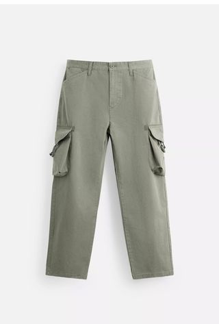 Pantalones Cargo Zara Kaki