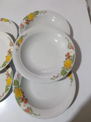 Set piatti decorati frutta e fiori