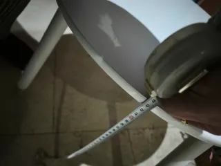 Mesa redonda blanca y madera 60cm