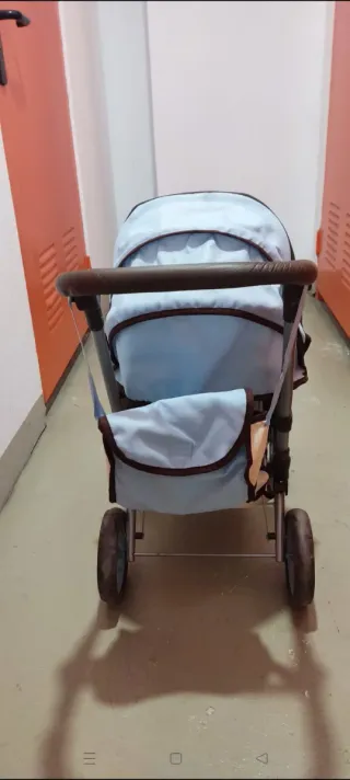 Carrito doble de muñecas azul