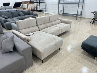 Sofá Chaise Longue 3 Plazas Tela Beige