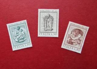 Set 3 Francobolli Italia Michelangelo