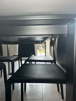 Tavolo in pietra grigio e nero 180x90