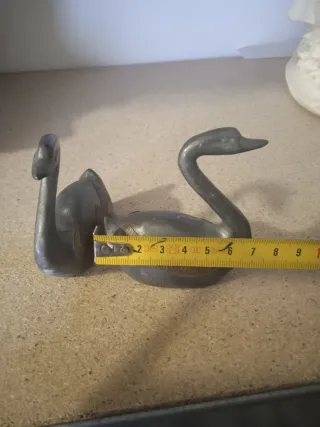 Pareja Cisnes Metal Vintage Decoración