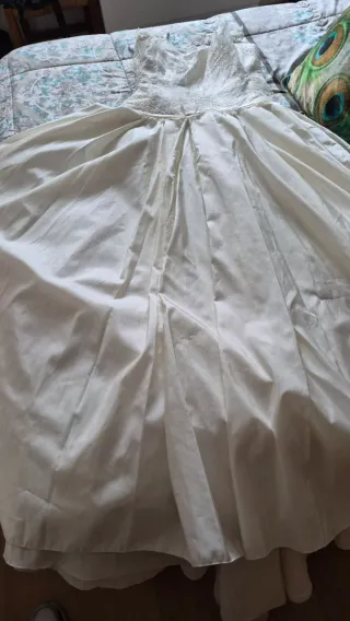 Vestido de Novia Encaje Beige/Blanco