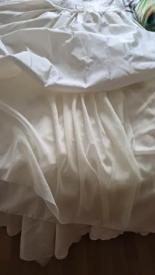 Vestido de Novia Encaje Beige/Blanco