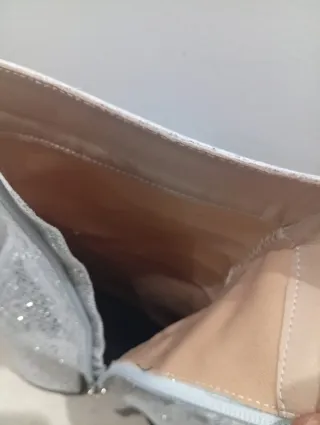 Botines Lentejuelas Plata Talla 38