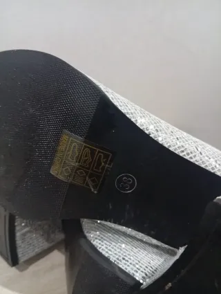 Botines Lentejuelas Plata Talla 38