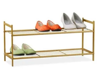 Scarpiera dorata 2 ripiani