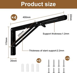 4 Escuadras Abatibles para Estantes