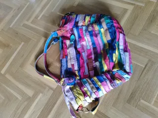 Bolso shopper grande de piel multicolor