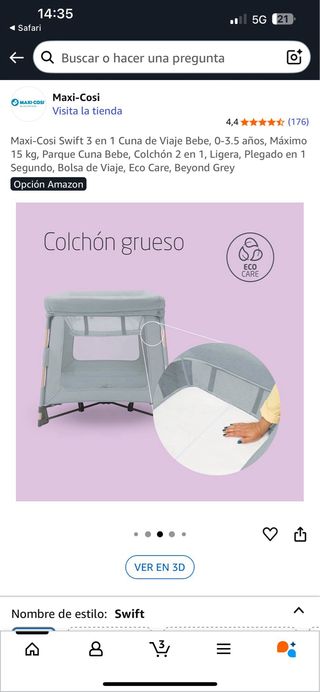 Minicuna de viaje Maxi-Cosi Swift 3 en 1 cuna