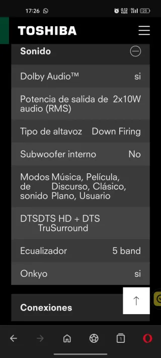 Televisión Smart TV Toshiba 50"
