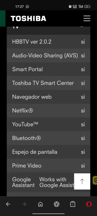 Televisión Smart TV Toshiba 50"