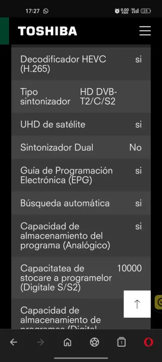 Televisión Smart TV Toshiba 50"
